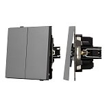 Механизм выключателя двухклавишный непроходной SWT-TENDO-MK02-PL-GR (230V, 10A) (Arlight, -)