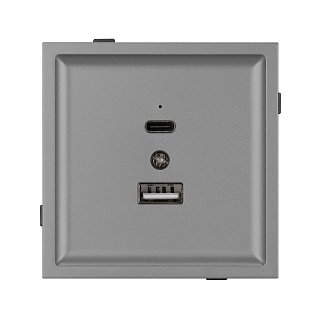 Механизм USB розетки SCT-TENDO-MUAC-PL-GR (5V, 3A, QC3) (Arlight, -)