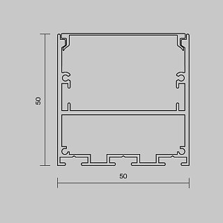 Алюминиевый профиль накладной-подвесной 50x50 (Черный, 3 м), ALM-5050T-B-3M 633009
