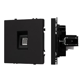 Механизм телефонной розетки SCT-NOBE-MTL1-SFPL-BK (RJ-11, 4C) (Arlight, Черный оникс)