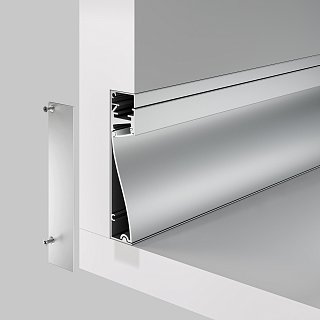 Алюминиевый профиль плинтус 80×18 (Серебро, 2 м), ALM-8018-S-2M