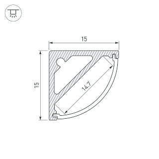 Профиль SL-KANT-H15-2000 ANOD (Arlight, Алюминий)