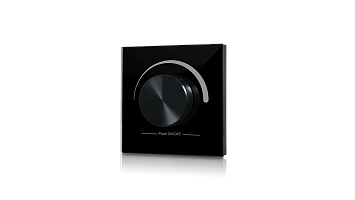 Радио панель W-DIM (B) встраиваемая в стену с валкодером на 1 зону, черная, W-DIM-B