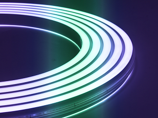 SPI RGB 24В IP67 10Вт/м 140 LED/м SMD2835 20×13 мм двойное свечение NE-DU560-24-10-WS2811RGB-67