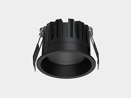 Светильник светодиодный Встраиваемый , серия DL-RE, Черный, 8Вт, IP44, Теплый белый (3000К) , DL-RE1202-BL-WW
