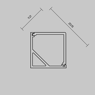 Рассеиватель для профиля 16×16 (Угол, Чёрный, 2 м), ALM-1616S-B-DF-2M 642028