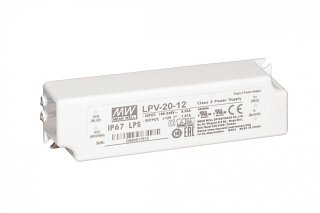 Блок питания Mean Well, герметичный, LPV-20-12, в пластиковом корпусе