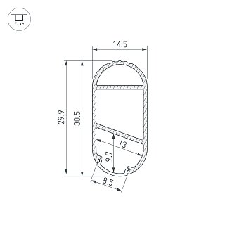 Профиль WARDROBE-1530-2000 ANOD (Arlight, Алюминий)