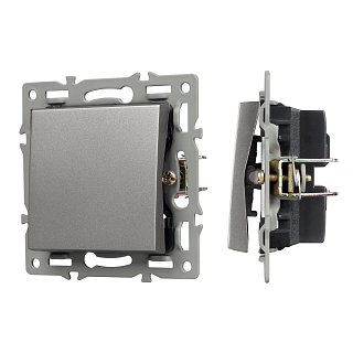 Механизм выключателя одноклавишный проходной SWT-MKP1-PL-GR (250V, 16A) (Arlight, -)