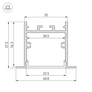 Профиль SL-LINIA49-F-2000 ANOD BLACK (Arlight, Алюминий)