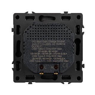 Механизм розетки с быстрой USB зарядкой SCT-NOBE-MUAC-SFPL-FC-GR (65W, QC3) (Arlight, -)
