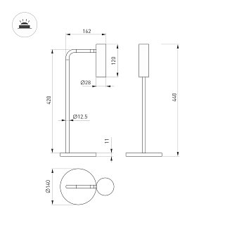 Светильник SP-VERDI-TAB-3W Warm3000 (BR, 20 deg, 230V) (Arlight, IP20 Металл, 3 года)