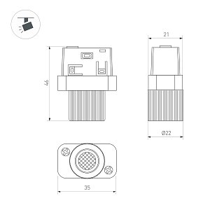 Светильник MAG-ORIENT-BABY-R22-2W Warm3000 (BK, 24 deg, 48V) (Arlight, IP20 Металл, 5 лет)