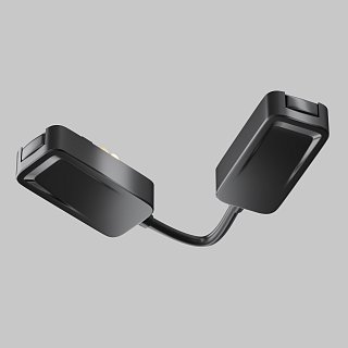 Коннектор питания угловой встраиваемый с проводом 6см Radity черный