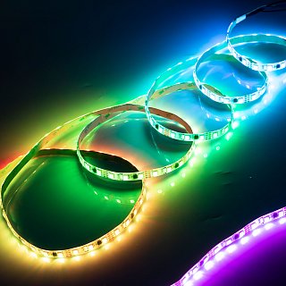 Светодиодная лента SPI-5000SE-5060-60 12V Cx3 RGB-Auto (10mm, 13.2W/m, IP65) (Arlight, Закрытый, IP65)