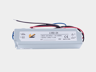 Блок питания для светодиодных лент IP 67 пластик 60 W, 24V, LV-60-24