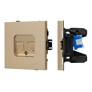 Механизм компьютерной розетки двойной SCT-TENDO-MPC2-SFPL-GD (RJ-45, CAT6) (Arlight, -)