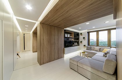 Многофункциональная гостиная в телепроекте "Квартирный вопрос"