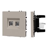 Механизм сдвоенной компьютерной розетки SCT-NOBE-MPC2-SFPL-CA (RJ-45, CAT6) (Arlight, Кашемир)