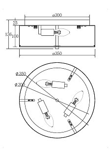 Потолочный светильник Ripple E14х3 40Вт