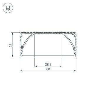 Профиль с экраном ALU-POWER-W80N-2000 ANOD+FROST (Arlight, Алюминий)