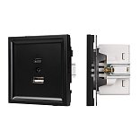 Механизм USB розетки SCT-TENDO-MUAC-PL-BK (5V, 3A, QC3) (Arlight, -)