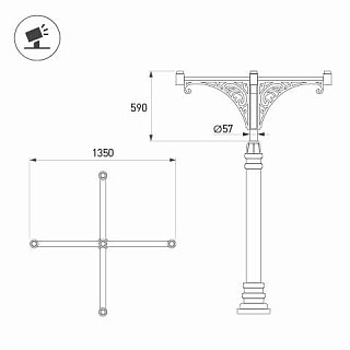 Кронштейн OXOR-SB5-4 BLACK (Arlight, Сталь)