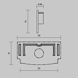 Комплект заглушек (для профиля 61×14) 2 шт., ALM-6114-B-EC 642013