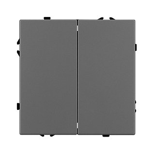 Механизм выключателя двухклавишный проходной SWT-NOBE-MKP2-SFPL-GR (230V, 10A) (Arlight, -)
