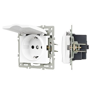 Механизм розетки влагозащищённый SCT-MCP-PL-WH (250V, 16A) (Arlight, -)