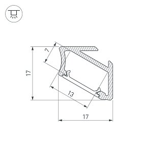 Профиль ALM-V60-2020 ANOD Black (Arlight, Алюминий)