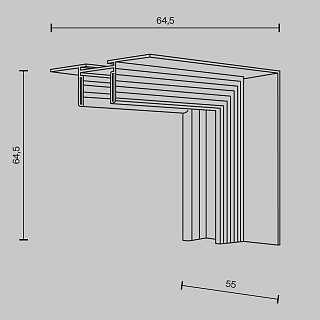 Коннектор угловой внутренний, встраиваемый под ГКЛ 12,5 мм Basity, черный