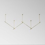 Готовая конструкция прямая 4м двухуровневая на жестких подвесах Long H804 мм без светильников и блока питания, латунь