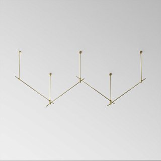 Готовая конструкция прямая 4м двухуровневая на жестких подвесах Long H804 мм без светильников и блока питания, латунь