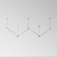 Готовая конструкция прямая 4м двухуровневая на жестких подвесах Long H804 мм без светильников и блока питания, латунь