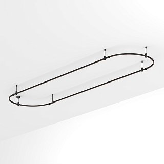 Основание ART-APRIORI-OVAL-ROD-200-4000x1000 (BK) (Arlight, IP20 Металл, 3 года)