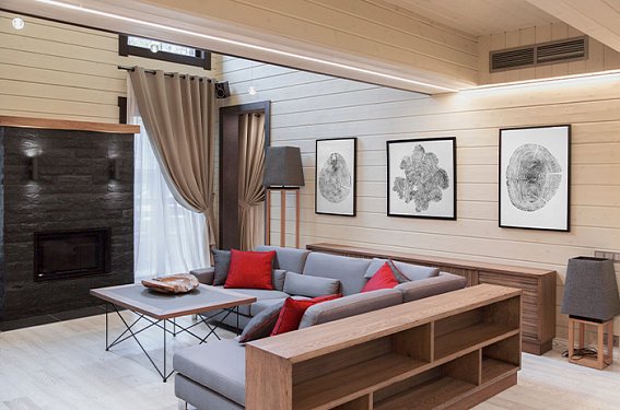 Освещение помещения загородного дома 