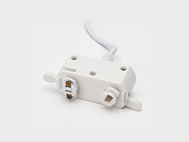 Крепление сменное М8 трековое однофазное с шнуром для светильников VILLY, треково-подвесное, цвет Белый, VL-M8-WH