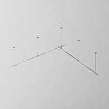 Готовая конструкция прямая двухуровневая на тросовых подвесах Hang без светильников и блока питания, платина