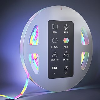 Светодиодная лента Ultra 24В COB 14Вт/м RGB 5м IP 20 201217