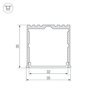 Профиль ARH-POWER-W35-2000 ANOD (Arlight, Алюминий)