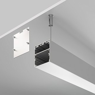 Алюминиевый профиль накладной-подвесной 50×50 (Серебро, 2 м), ALM-5050-S-2M
