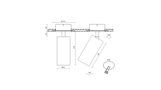Крепление сменное М1 для светильников VILLY, поворотное встраиваемое в гипсокартон, цвет Белый, VL-M1-WH