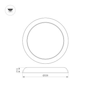 Светильник CL-FIOKK-R220-18W Day4000-MIX (WH, 120 deg, 230V) (Arlight, IP44 Пластик, 3 года)