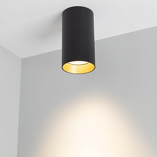 Светильник накладной SP-POLO-R85-1-15W Warm White 40deg (Black, Gold Ring) (Arlight, IP20 Металл, 3 года)