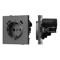 Механизм розетки с USB зарядкой SCT-TENDO-MUAC-SFPL-GR (230V, 16A) (Arlight, -)