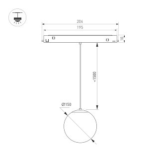 Светильник MAG-ORIENT-SFERO-HANG-R150-10W Warm3000 (BK, 300 deg, 48V) (Arlight, IP20 Металл, 5 лет)