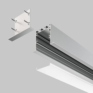 Алюминиевый профиль встраиваемый с фланцем 50×35 (Серебро, 2 м), ALM-5035-S-2M