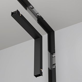 Коннектор угловой внутренний, встраиваемый под ГКЛ 12,5 мм Basity, черный