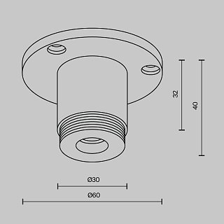 Основание для накладного монтажа системы Shelf с внешней резьбой без ввода питания